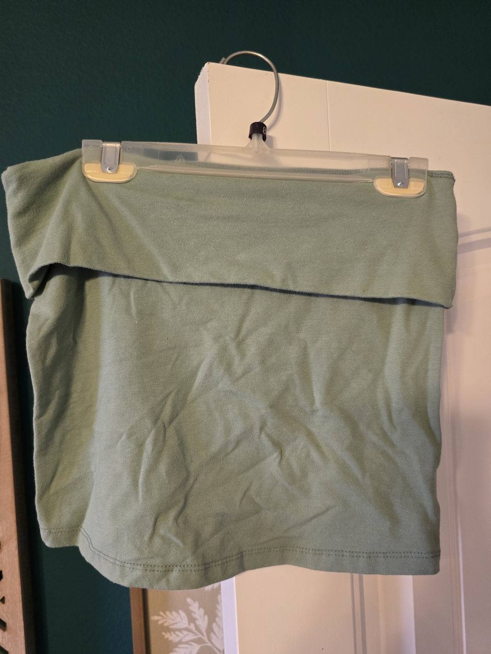 American Eagle Outfitters Sage Green Strapless Shirt
